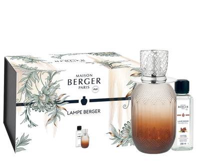 Lampe Berger Geschenkset Evanescence Braun - Kraftvolles Leder von Maison Berger