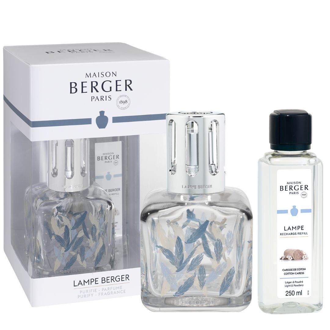 Lampe Berger Geschenkset Ice Cube Federn - Zarte Baumwollblüte von Maison Berger