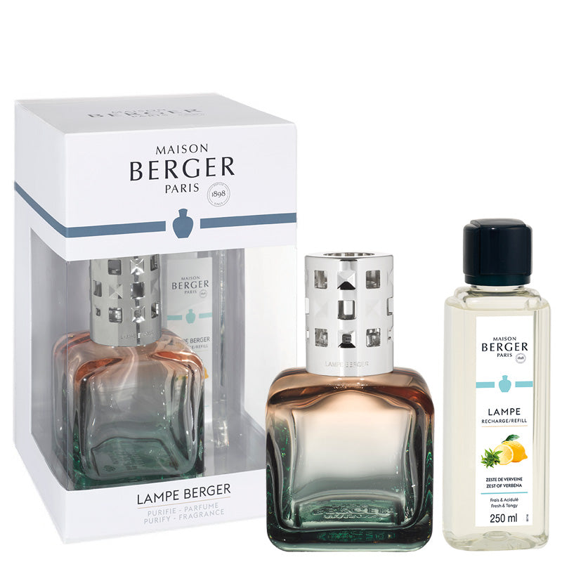 Lampe Berger Geschenkset Ice Cube Pfirsich/Grün - Zitronen Verbene von Maison Berger