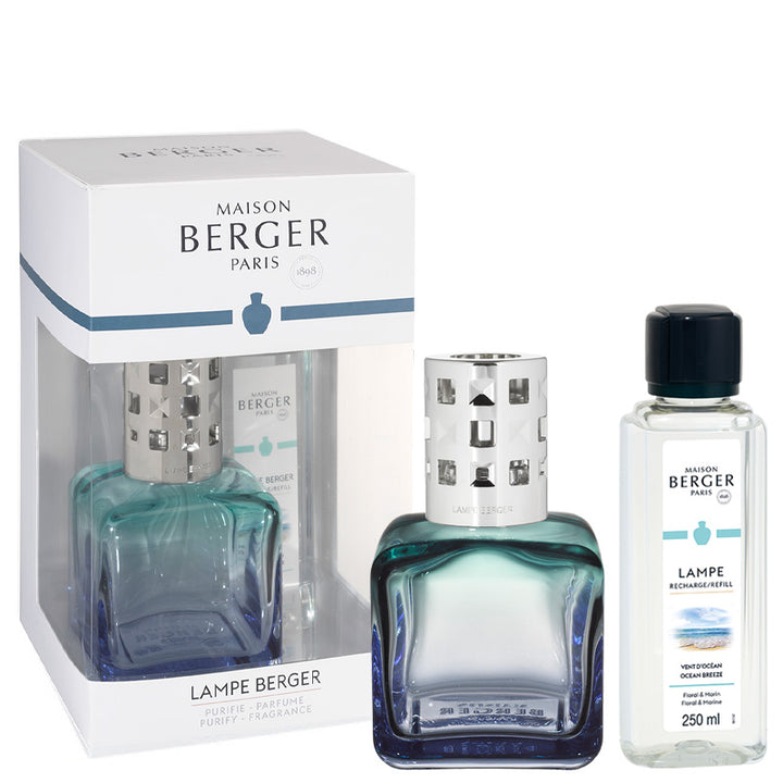 Lampe Berger Geschenkset Ice Cube Türkis/Blau - Frische Ozeanbrise von Maison Berger