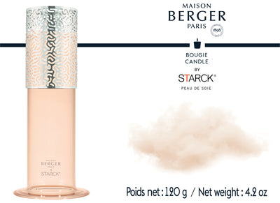 Kerzenhalter & Duftkerze 120g Rose by Starck - Peau de Soie von Maison Berger