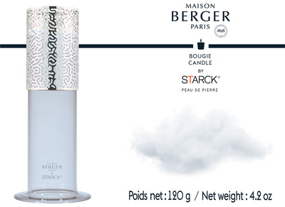 Kerzenhalter & Duftkerze 120g Gris by Starck - Peau de Pierre von Maison Berger