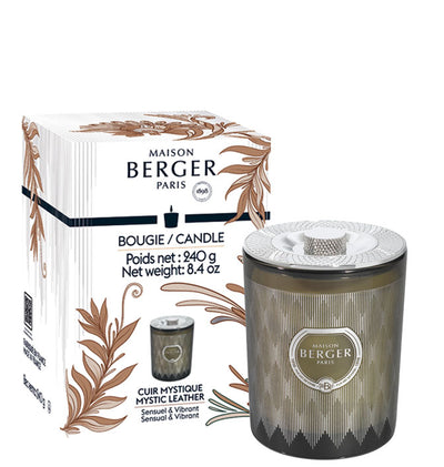 Duftkerze Evanescence Grau - Kraftvolles Leder 240 g von Maison Berger