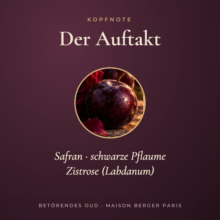 Betörendes Oud Kopfnote: Safran, schwarze Pflaume, Zistrose