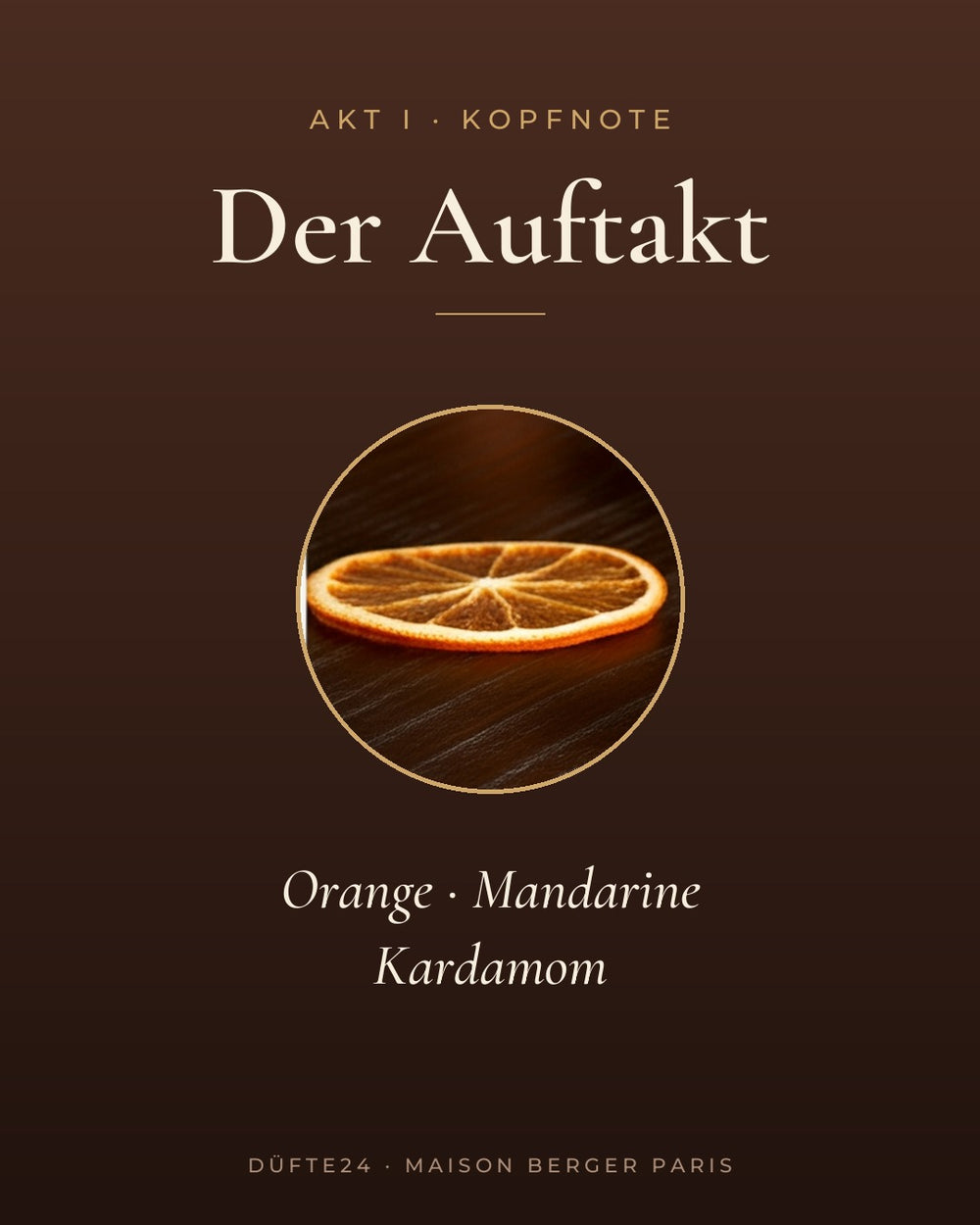 Bourbon Vanille Duft Kopfnote: Orange, Mandarine, Kardamom