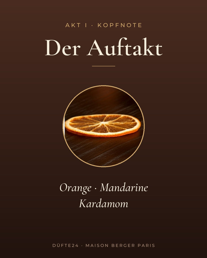 Bourbon Vanille Duft Kopfnote: Orange, Mandarine, Kardamom